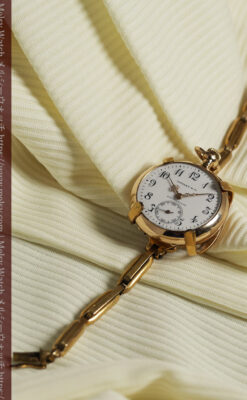 ティファニーの小さな14金無垢アンティーク懐中時計 【1902年製】ネックレス＆腕時計-P2416-5