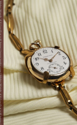 ティファニーの小さな14金無垢アンティーク懐中時計 【1902年製】ネックレス＆腕時計-P2416-6