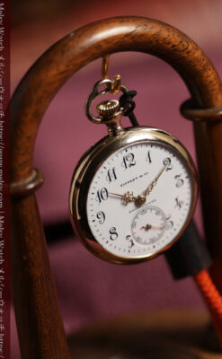 ティファニーの小さな14金無垢アンティーク懐中時計 【1902年製】ネックレス＆腕時計-P2416-8