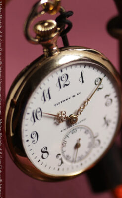 ティファニーの小さな14金無垢アンティーク懐中時計 【1902年製】ネックレス＆腕時計-P2416-9
