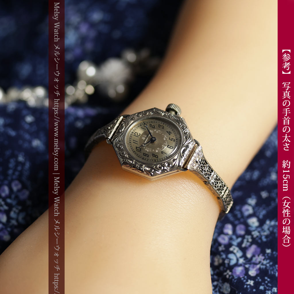 黎明期のレディース腕時計 ウォルサムの100年物アンティーク腕時計 【1920年頃】-w1689-20