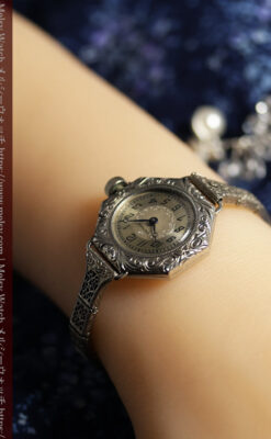 黎明期のレディース腕時計 ウォルサムの100年物アンティーク腕時計 【1920年頃】-w1689-21
