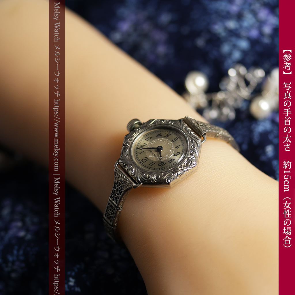 黎明期のレディース腕時計 ウォルサムの100年物アンティーク腕時計 【1920年頃】-w1689-21