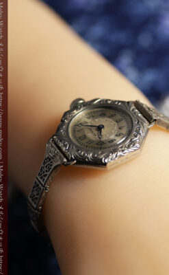 黎明期のレディース腕時計 ウォルサムの100年物アンティーク腕時計 【1920年頃】-w1689-22