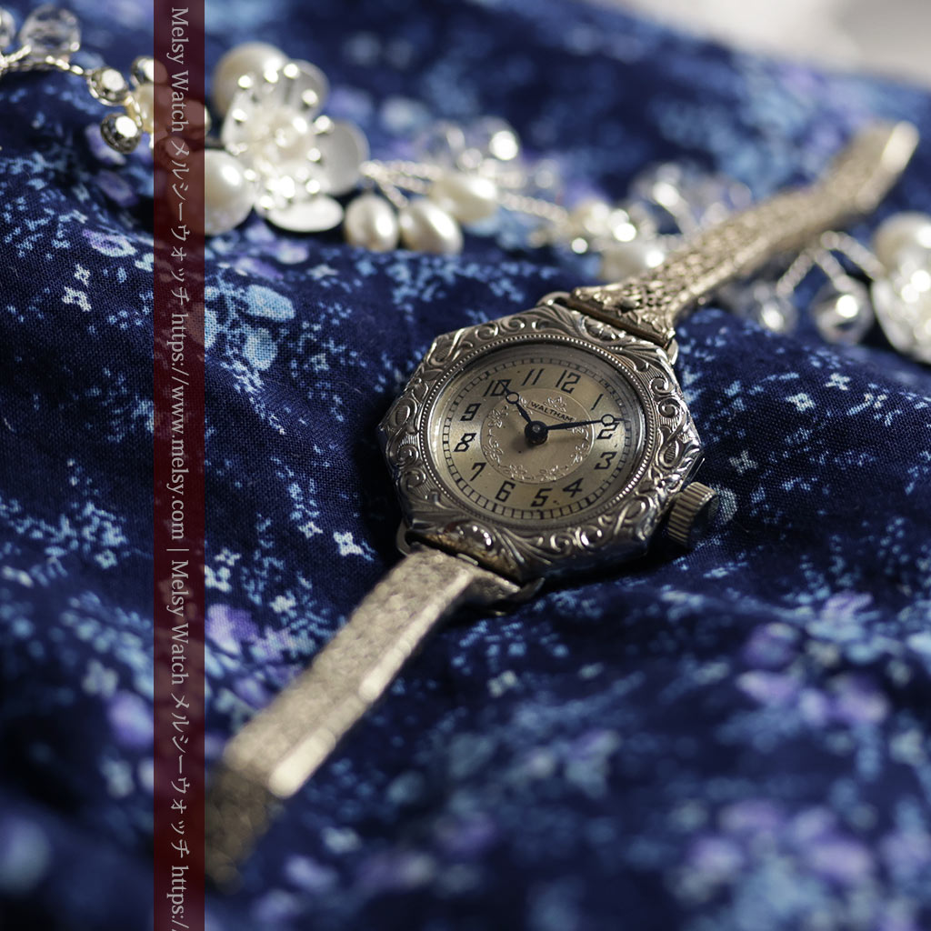 黎明期のレディース腕時計 ウォルサムの100年物アンティーク腕時計 【1920年頃】-w1689-4