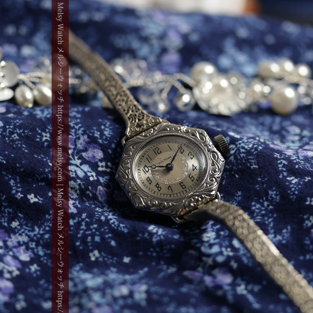 黎明期のレディース腕時計 ウォルサムの100年物アンティーク腕時計 【1920年頃】-w1689-5