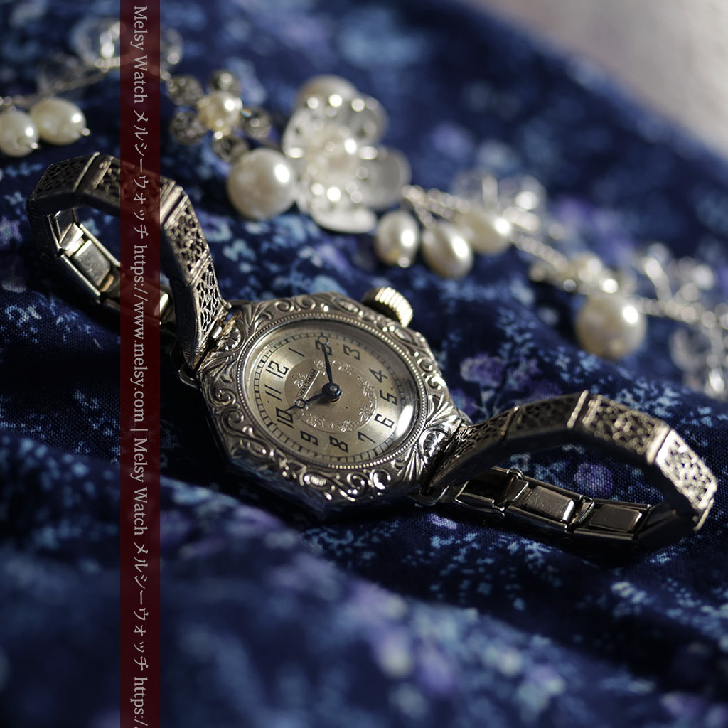 黎明期のレディース腕時計 ウォルサムの100年物アンティーク腕時計 【1920年頃】-w1689-6