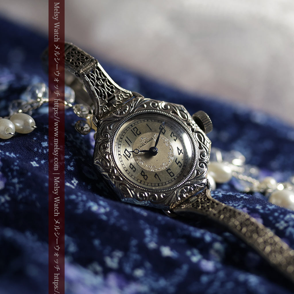 黎明期のレディース腕時計 ウォルサムの100年物アンティーク腕時計 【1920年頃】-w1689-7