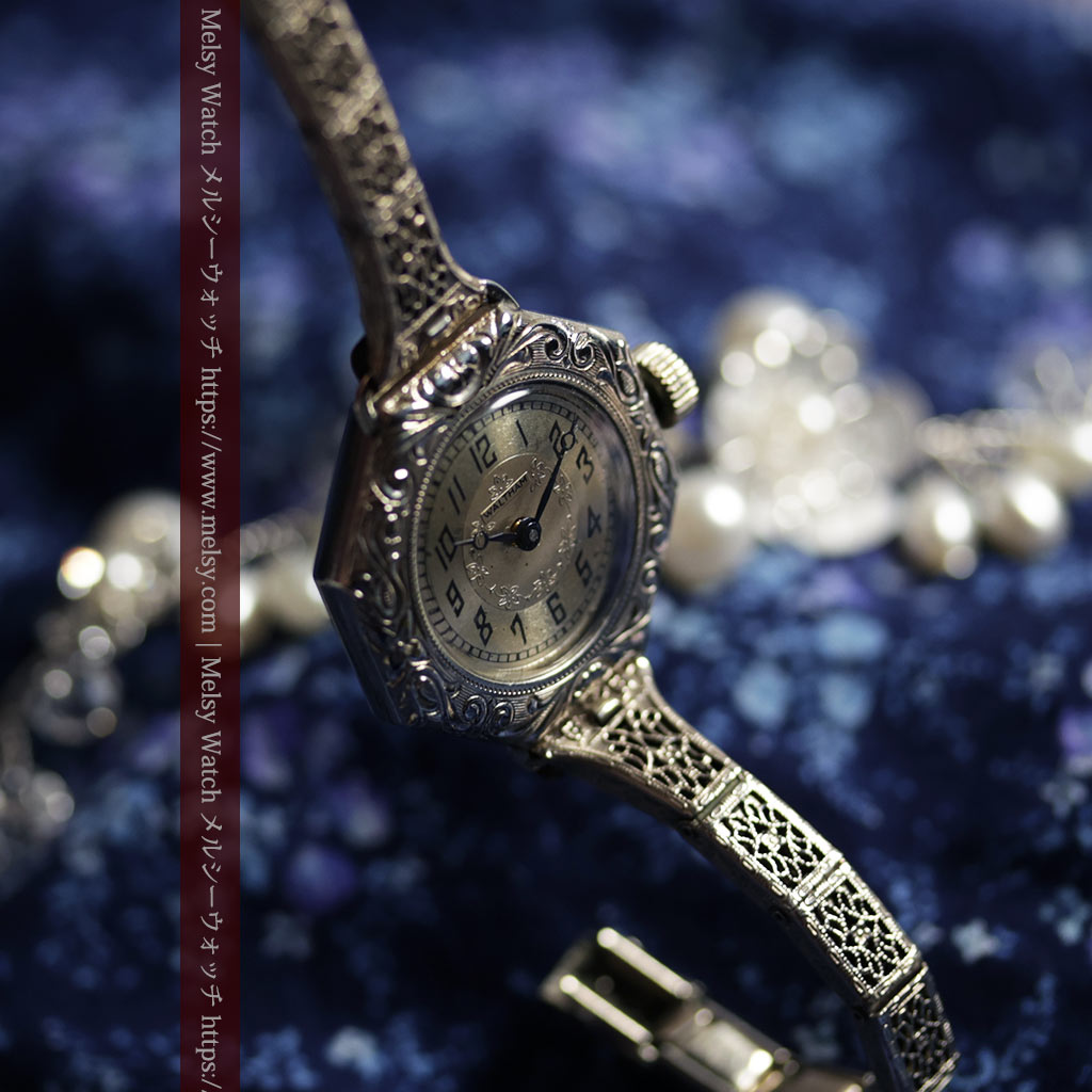 黎明期のレディース腕時計 ウォルサムの100年物アンティーク腕時計 【1920年頃】-w1689-8