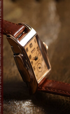 美しく映えるローズ色 グリュエンのアンティーク腕時計 【1940年頃】-W1690-10