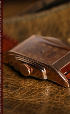 美しく映えるローズ色 グリュエンのアンティーク腕時計 【1940年頃】-W1690-11