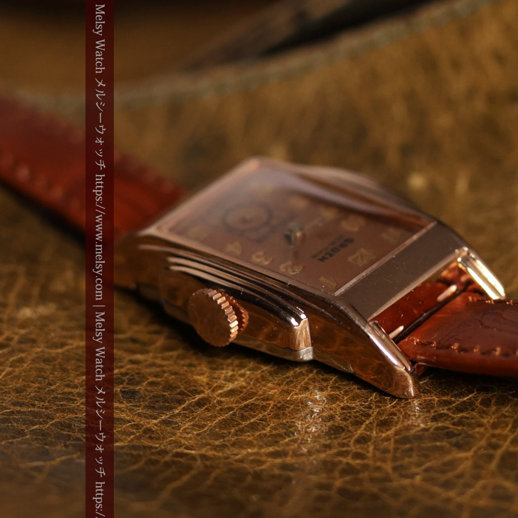 美しく映えるローズ色 グリュエンのアンティーク腕時計 【1940年頃】-W1690-11