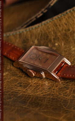 美しく映えるローズ色 グリュエンのアンティーク腕時計 【1940年頃】-W1690-12