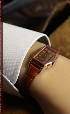 美しく映えるローズ色 グリュエンのアンティーク腕時計 【1940年頃】-W1690-17