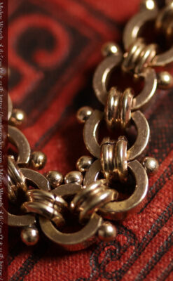 幅広で厚めの存在感がある特殊な作りの懐中時計チェーン 鍵巻き付き-C0542-12