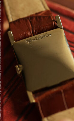 ３点のダイヤと黒い文字盤 グリュエンのアンティーク腕時計 【1950年頃】-W1692-10