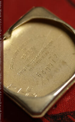 ３点のダイヤと黒い文字盤 グリュエンのアンティーク腕時計 【1950年頃】-W1692-19