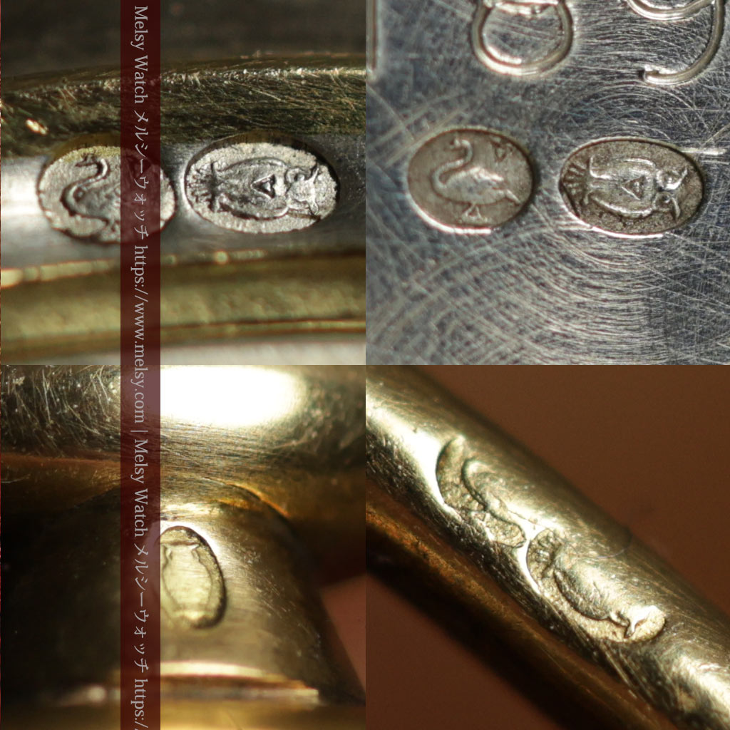ロンジン 18金&銀地のアンティーク懐中時計 装飾チェーン&ケース付き【1933年頃】フランス由来-P2419-26
