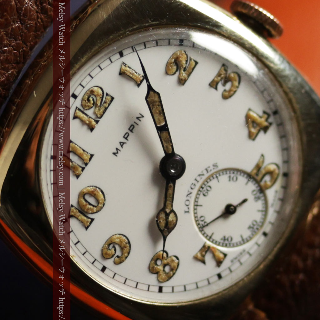 ロンジン 現代に伝わる物語のような金無垢アンティーク腕時計 【1917年製】ダブルネーム・箱付き-W1694-5