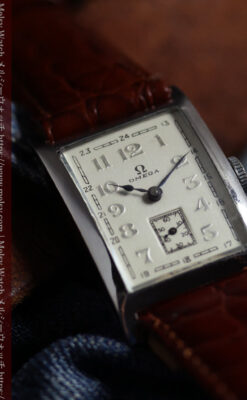 オメガのアンティーク腕時計 幅広の曲線を描いたケース【1935年頃】-W1700-15