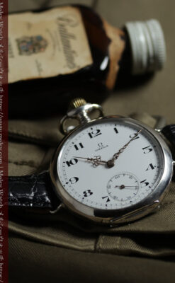 オメガ 超大型の銀無垢アンティーク腕時計 【1933年頃】懐中時計ベース-W1708-1