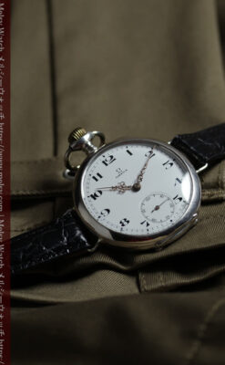 オメガ 超大型の銀無垢アンティーク腕時計 【1933年頃】懐中時計ベース-W1708-13