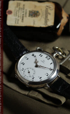オメガ 超大型の銀無垢アンティーク腕時計 【1933年頃】懐中時計ベース-W1708-4