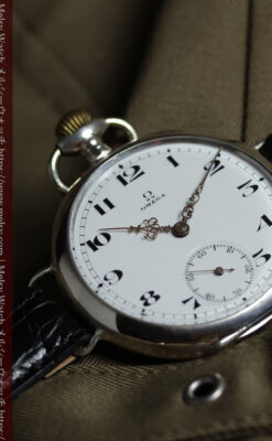 オメガ 超大型の銀無垢アンティーク腕時計 【1933年頃】懐中時計ベース-W1708-5