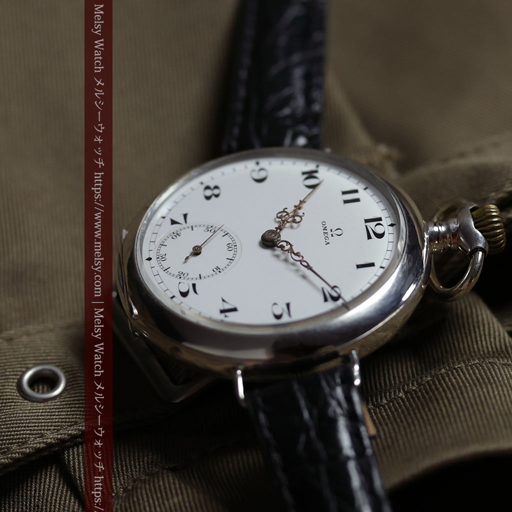 オメガ 超大型の銀無垢アンティーク腕時計 【1933年頃】懐中時計ベース-W1708-7
