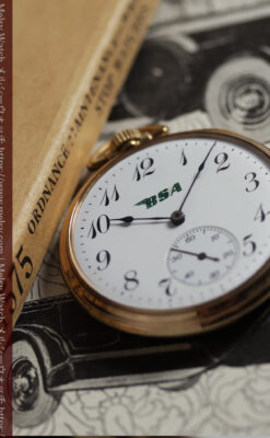 エルジン BSAクラシックバイクファンのためのアンティーク懐中時計 【1920年頃】-P2431-4