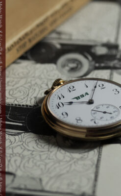 エルジン BSAクラシックバイクファンのためのアンティーク懐中時計 【1920年頃】-P2431-7