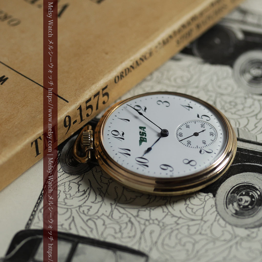 エルジン BSAクラシックバイクファンのためのアンティーク懐中時計 【1920年頃】-P2431-9