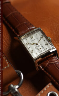 ロンジン 三面ガラスとケースの優れたデザインのアンティーク腕時計 【1950年頃】-W1446-15
