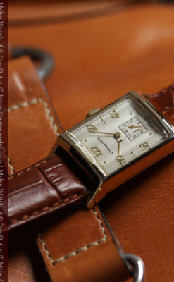 ロンジン 三面ガラスとケースの優れたデザインのアンティーク腕時計 【1950年頃】-W1446-16