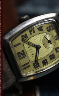 ロレックス・チューダー 非常に深みのある樽型の銀無垢アンティーク腕時計 【1940年頃】-W1711-10