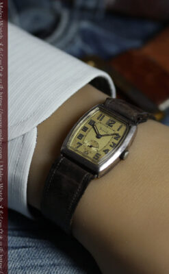 ロレックス・チューダー 非常に深みのある樽型の銀無垢アンティーク腕時計 【1940年頃】-W1711-24