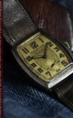 ロレックス・チューダー 非常に深みのある樽型の銀無垢アンティーク腕時計 【1940年頃】-W1711-6