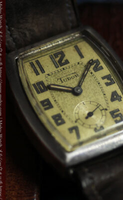 ロレックス・チューダー 非常に深みのある樽型の銀無垢アンティーク腕時計 【1940年頃】-W1711-7