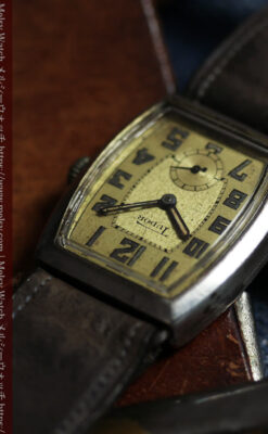 ロレックス・チューダー 非常に深みのある樽型の銀無垢アンティーク腕時計 【1940年頃】-W1711-9