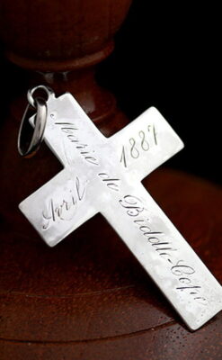 アンティーク銀無垢クロス-A0186-12