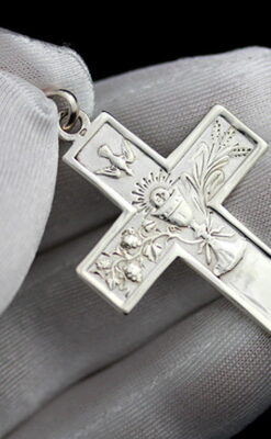 アンティーク銀無垢クロス-A0186-3