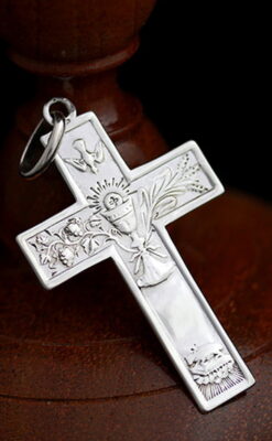 アンティーク銀無垢クロス-A0186-5