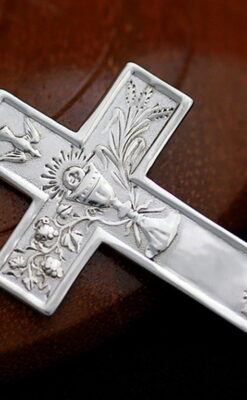 アンティーク銀無垢クロス-A0186-6
