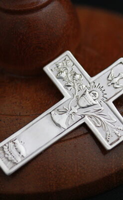 アンティーク銀無垢クロス-A0186-7