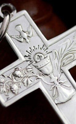 アンティーク銀無垢クロス-A0186-8