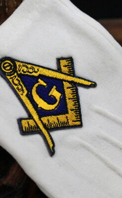 フリーメイソン金無垢カフスボタン-A0187-11