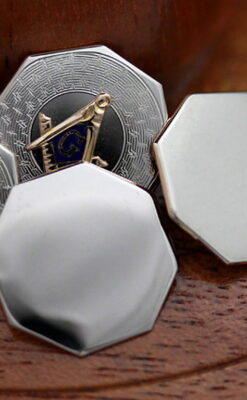 フリーメイソン金無垢カフスボタン-A0187-5