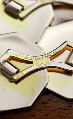 フリーメイソン金無垢カフスボタン-A0187-7