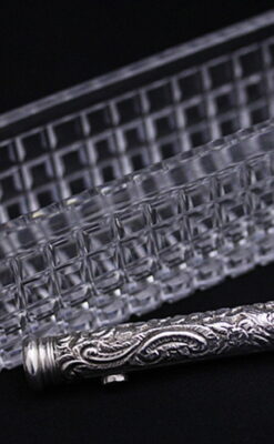 銀とガラスの小物入れ-A0197-19