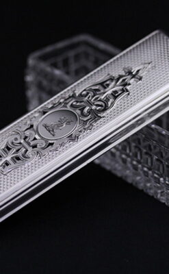 銀とガラスの小物入れ-A0197-7